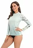HUGE SPORTS Rash Guard für Damen Rashguard Langarm Bademode Shirts Schnell Trocknender Swimsuit (Adler, L)