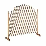 Relaxdays Rankgitter Holz, ausziehbar bis 200cm, Rankhilfe Kletterpflanzen, freistehend, Garten, Balkon, Terrasse, natur, 98 x 200 x 30 cm, Geflammt