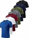 Cimic 7er Pack Sport Tshirts Herren Funktionsshirt Sportshirt Herren Kurzarm T Shirt Atmungsaktive Trainingsshirt Männer Fitness Gym Laufshirt Wandershirt Men 510 BGG Navy Blue White Red L