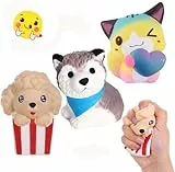 Anboor 3pcs Squeeze Toys Mops Katze Husky Squishy Jumbo Kawaii Weiches Langsam Steigendes Süßes Duftendes Tier Squishy Stressabbau Ostern Deko