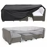 Robuste Terrassenmöbel-Abdeckungen, wasserdicht, Mrrihand Terrassenmöbel-Set, Abdeckung für den Außenbereich, Sofa-Set, Abdeckung, Terrassentisch und Stuhl, 220 cm L x 157 cm B x 71 cm H