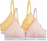 Tommy Hilfiger Damen 2er Pack Triangel BHS Gerippt, Mehrfarbig (Foggy Pink/Valencia Orange), XS