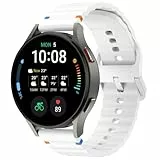 Alienwork Uhrenarmband Silikon-Armband Weiss Kompatibel mit Armbanduhren und Smartwatch Federsteg mit Schnellverschluss