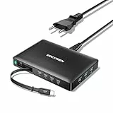 Rocoren 8 in 1 Retractable Charger USB C Ladegerät Mehrfach mit Schnell Einziehbares Ladekabel, PD 100W GaN Ladestation Mehrere Geräte Kompatibel mit iPhone, Galaxy, MacBook, Pixel, Laptops, Handy