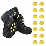 KASURE 2 Stücke Spikes für Schuhe Winter schuhspikes steigeisen Eiskrallen Geeignet zum Eisfischen im Winter, Jagen, Wandern, Schneeschaufeln und Bergsteigen 14er Ersatz-Schneespikes （M）