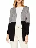 ONLY Damen Onlqueen L/S Long Cardigan KNT Noos Strickjacke, Medium Grey Melange/Stripes:w. Black,XS