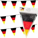 Deko * Deutschland * für Party und Länderparty | Dekoration für Fußball WM 2026 | Deutsche Partydeko Germany Schwarz Rot Gold Flagge, Edition: Wimpelgirlande, 10m