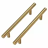5 Stück goldenwarm Möbelgriffe 128mm Lochabstand Gold Griffe Möbel Gold Schrankgriffe Gold -LS201GD128 Möbelgriffe Gold Möbelgriffe Edelstahl 128mm Griffe für Küchenschränke Gold