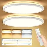 Taipow LED Deckenlampen 24W Dimmbar, 11 Farbtemperatur 3000K-6500K mit Fernbedienung, 30cm runde Deckenleuchte Hintergrund-Lichtring, Ultra Dünn Schlafzimmer Badezimmer Zimmerlampe Küchenlampe -2642LM