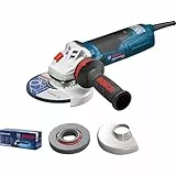 Bosch Professional Winkelschleifer GWS 19-125 CIE (inkl. Aufnahmeflansch, Schutzhaube, Spannmutter, Zusatzhandgriff, Zweilochschlüssel)