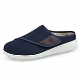 Yeeteepot Hausschuhe Damen Herren Verstellbare Diabetiker Schuhe Klettverschluss Sandalen Leichte Weit Walkingschuhe Gesundheitsschuhe Slip On Pantoffeln Blau 42 EU