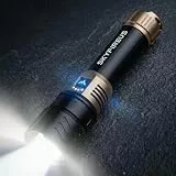 SKYFIRE Taschenlampe LED Aufladbar 5000 Lumen, Taschenlampen extrem hell Zoombar mit Feuerzündungs-Linse für Camping & Notfälle, 4 Helligkeitsstufen, Wiederaufladbare mit Powerbank-Funktion