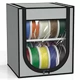 JINDUN 3D Filament Aufbewahrung, Filament Aufbewahrungsbox mit 2-stöckiges Metall Regal &Transparenter Abdeckung &Trockenmittel, Für 20-24 Rollen (PLA, ABS, PETG, TPU), Platzsparend für Werkstatt&Heim