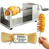 Ikigai Spiralschneider Kartoffelschneider Kartoffel Twister, Uten Gemüse Schneider aus Edelstahl für Obst, Kartoffeln,Tornado Chips, Gurken oder Karotten