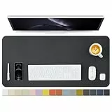 Leder-Schreibtischunterlage – rutschfeste PU-Schreibtischunterlage und Mauspads für Büro und Zuhause – Schreibtisch-Organisation und Zubehör (Schwarz,90cmx 43cm)