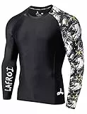LAFROI Herren Langarm UPF 50+ Kompressionsshirt Rash Guard-CLYYB (Asymmetric Swipes,XL)