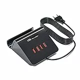 POANES USB Ladegerät Mehrfach 25W USB Ladestation Mehrere Geräte Netzteil 4 Port für iPhone,Samsung Galaxy,LG, Huawei etc (Schwarz)