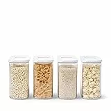 Mepal 4-teiliges Set Vorratsdosen mit Deckel - Lebensmittelbehälter Rechteckige - Küchenorganizer aus Kunststoff - Vorratsbehälter Luftdicht - 4 x 1500 ml - White