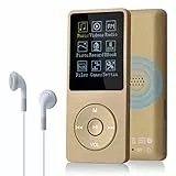 COVVY 8GB Tragbare MP3 Musik Player, Support bis zu 64GB SD Speicherkarte, Lossless Sound HiFi MP3 Player, Music/Video/Sprachaufnahme/FM Radio/E-Book Reader/Fotobetrachter(8G, Gold)