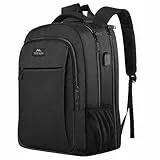 MATEIN Rucksack Herren, Groß Laptop Rucksack 17,3 Zoll Schulrucksack Laptoptasche mit USB Ladeanschluss Anti Diebstahl Business Arbeit Reisen Backpack Teenager Notebook College Tech Damen, Schwarz