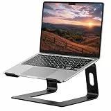 SOUNDANCE Laptop-Ständer, Aluminium-Computer-Erhöhung, ergonomischer Laptop-Ständer für den Schreibtisch, Metall-Halterung, kompatibel mit 10 bis 15,6 Zoll Notebook-Computern, Schwarz