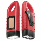 Simpeak Solar Taschenlampe LED - 2-Stück Kurbel Dynamo Notlicht Mit Karabiner für Freien Camping Klettern Wandern