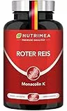 Roter Reis mit Monakolin K + Coenzym Q10 | 3-Monatsvorrat | Magensaftresistente Kapseln 100% Vegan | Rote Reishefe Monascus purpureus - Nutrimea