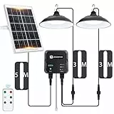 Aigostar Solar-hängeleuchte,11m Kabel,Solarlampen für außen hängend mit Fernbedienung und Zugseil,6000 mAh,Große Batteriekapazität,IP65 wasserdicht Solarlampe für Innen/Außen,Garten,Camping,2 Lampen