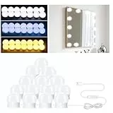 NVIYAM 14 LED Spiegelleuchte mit 3 Farbe, Dimmbar Hollywood Schminktisch Licht, Schminktisch Beleuchtung, Schminklicht für Spiegel, Schminktisch Lampe, Geeignet für Schminkspiegel