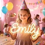Neon Schild Personalisiert, LED Namensschild Leuchtreklame mit 12 Farboptionen Anpassbar für Hochzeit Geburtstag Party Bar Salon Gaming Zimmer Wanddeko Schlafzimmer (20-140cm Länge)