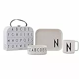 Design Letters Tritan Suitcase | Weihnachtsgeschenke für Kinder, Personalisierte Geschenke Baby | Trinklernbecher, Kinderteller & Kinderschale | Kindergeschirr | Baby Geschenk, Taufgeschenke | N