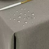ATsense Tischdecke Abwaschbar Leinen Optik, Tischdecken Outdoor in Hellgrau, Wasserabweisend Schmutzabweisend, Bügelfrei, Leinendecke Tischtuch Rechteckig 100x140 cm