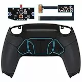 eXtremeRate Programmierbar RISE4 Remap Kit für ps5 Controller BDM-010/020,Remap Board&Rückplate Gehäuse/Case&Back Paddles Rücktasten für ps5-Schwarz Gummierter Griff
