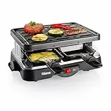 Tristar Raclette-Grill für bis zu 4 Personen, 500 W, 4 Antihaft-Pfännchen, Kompaktes Design, Ideal für Camping & Kleine Haushalte, RA-2949