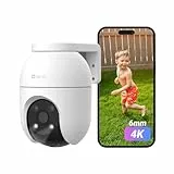 EZVIZ 4K Kamera Überwachung aussen, WLAN Pan&Tilt Camera mit Personen-/Fahrzeugerkennung, Zwei-Wege-Audio, Automatischer Verfolgung und Vollfarb-Nachtsicht, wetterfest, C8c 8MP 6mm