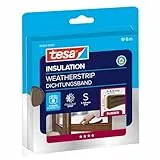 tesa INSULATION Dichtungsband S -Selbstklebende Gummidichtung zum Isolieren von Spalten an Fenstern und Türen - Braun - 6 m x 9 mm x 4 mm