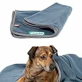 Doctor Bark | kuschelige Hundedecke waschbar bis 95°C, hygienische, weiche Fleecedecke für Sofa und Hundebett, Flauschige Haustierdecke - Made in Germany (M - 100x70 cm/Blaugrau)