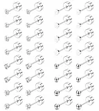 JeweBella 16 Pairs Klein Ohrstecker Chirurgenstahl Hypoallergen Medizinische Ohrstecker Silber Gold Ohrringe Set Piercing Ohr Kugel Runde Zirkon Schlafen Knorpel Ohrringe für Damen Herren 2/3MM