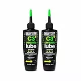 Muc-Off C3 Ceramic Dry Chain Lube Trocken Kettenöl Fahrrad 120 ml, 2 Pack - Premium Schmierfett Kettenfett, Kettenspray Fahrrad, Mit UV-Tracer-Farbstoff - Für Trockene und Staubige Bedingungen