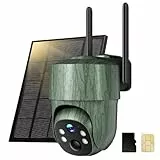 CEYOMUR 4G LTE Wildkamera Solar, 2K-PTZ Wildtierkamera mit SIM Karte & SD Karte, Überwachungskamera Aussen Akku mit No-Glow-Nachtsicht, Live-Streaming, 360°-Vollansicht, 2-Weg-Audio, IP66 Wasserdicht