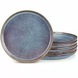 vancasso Speiseteller 6er Set 26cm, PLAYA Steingut Essteller 6 Personen Modern, Große Teller Set Lavendelblau für Frühstücksteller, Dessertteller, Flache Teller, Mikrowellen und Spülmaschinenfest
