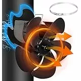 Ofenventilator Magnetisch, Kaminventilator 5 Flügel, Ofenventilator Ohne Strom, Leiser Kaminlüfter für Kamin/Ofen/Holz/Ofenrohr,Ofenventilator Rohr mit 1 Ersatzring