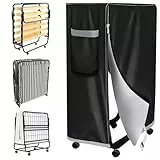 Nizirioo Schwarz Wasserdicht Staubdicht Klappbettdecke: Aufbewahrungstasche für Gästebetten, Multifunktionale Bett Schutzabdeckung, Multifunktionale Abdeckung(114 x 99 x 38cm)