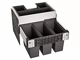 BLANCO SELECT II 60/3 Orga | Abfall Müllsystem | für 60 cm breite Unterschränke | Auszugssystem zur Frontanbindung | Organisationsschublade | 3 x 15 Liter Eimer | 400 mm Auszugstiefe
