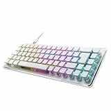 Turtle Beach Vulcan II Mini Air – Optisch-mechanische kabellose Gaming-Tastatur (65%), anpassbare RGB-Beleuchtung, abnehmbares Kabel, Smart Keys, Aluminiumplatte – Weiß