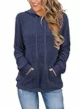Cuptacc Kapuzenpullover Damen Leicht Sweatshirt Basic Langarmshirt Long Hoodies Für Damen Tunika Oberteile Graublau M 38-40