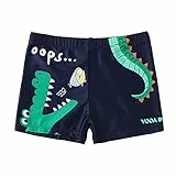 NautySaurs Jungen Badehose 2-11 Jahre Baby Jungen Bademode Kinder Badeshorts mit Cartoon Dinosaurier, Krokodil, 5-7 Jahre