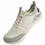IceUnicorn Breite Barfuss Schuhe Damen Barfußschuhe Leichte Zero-Drop Atmungsaktiv Unisex Herren Minimalistische Outdoor(555Beige,41EU