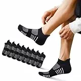 EKSHER Sneaker Socken Damen 39-42 Schwarz Kurze Socken Herren 39-42 8 Paar Sportsocken Sneakersocken Laufsocken Tennissocken Anti Schweiß Running Socks Atmungsaktive Baumwolle Strümpfe