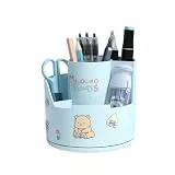 Kaizuca 360°Drehbarer Stifthalter, Kreativer Stiftköcher, Stifte Organizer, Schreibtisch Organizer mit 1 Aufkleber, für Büro, Schule und Zuhause(A)